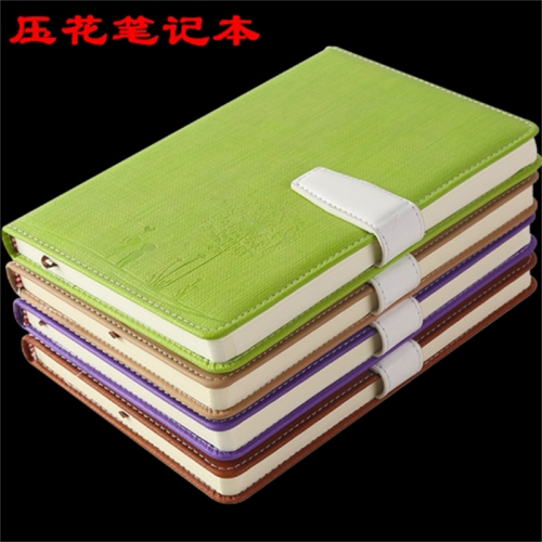 商务办公笔记本A5压花加厚记事本PU软皮学生文具日记本子图1