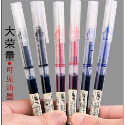 办公直液式走珠笔创意文具学生手账中性笔速干0.5mm黑色针管水笔图1