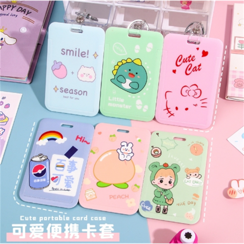 可爱卡套学生饭卡ins校园公交带钥匙扣证件保护套胸卡门禁卡图1