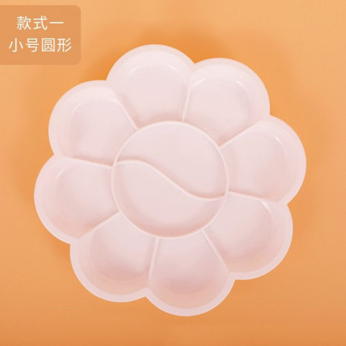 PP料水彩调色盘颜料盘国画调色盒加厚梅花盘儿童DIY调色盘图1