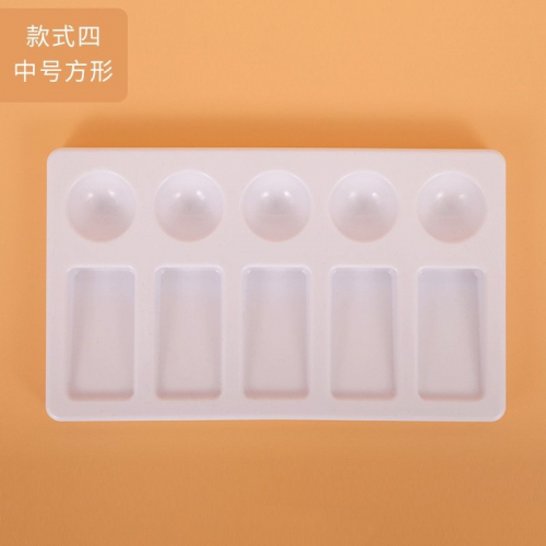 PP料水彩调色盘颜料盘国画调色盒加厚梅花盘儿童DIY调色盘图2