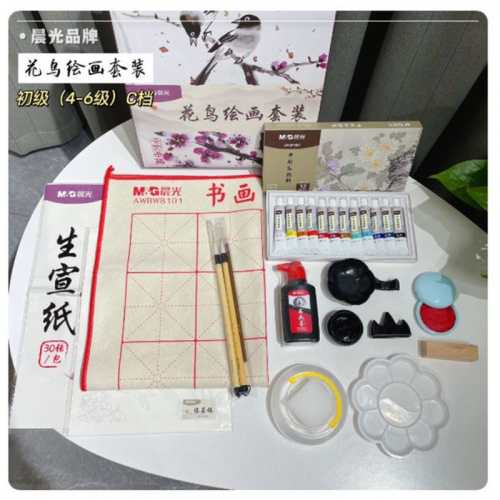中国画颜料全套工具初学者全阶段水墨画花鸟图3
