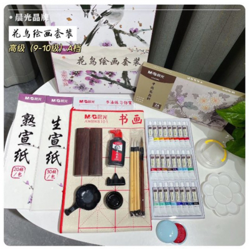 中国画颜料全套工具初学者全阶段水墨画花鸟图2