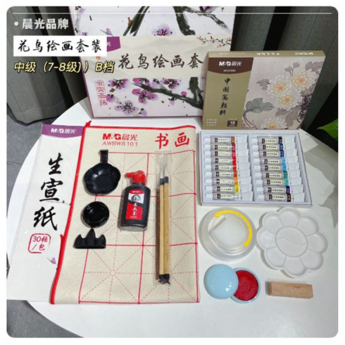中国画颜料全套工具初学者全阶段水墨画花鸟图4