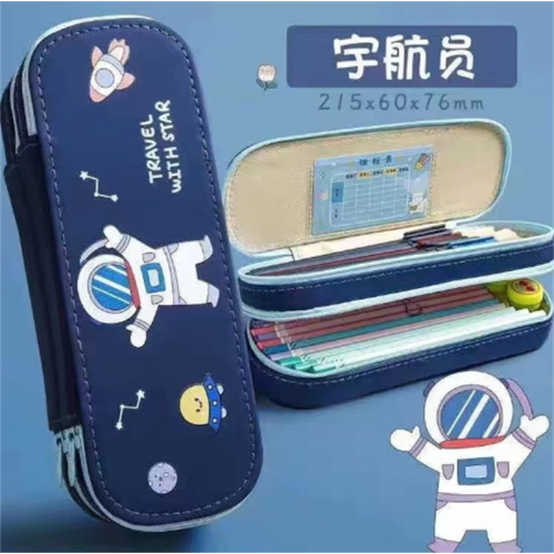 ins大容量宇航员笔袋太空主题笔袋火箭文具盒加厚防水耐脏高颜值图1