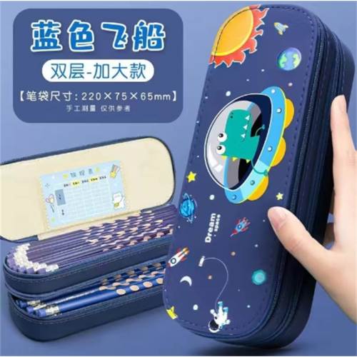 ins大容量宇航员笔袋太空主题笔袋火箭文具盒加厚防水耐脏高颜值图3