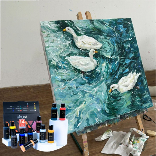 美术生绘画丙烯颜料12/24/36色12ml丙烯手绘颜料DIY防水套装盒装图4