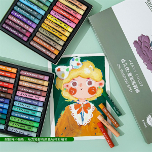 油画棒重彩莫兰迪色套装蜡笔美术绘画棒DIY36色48色