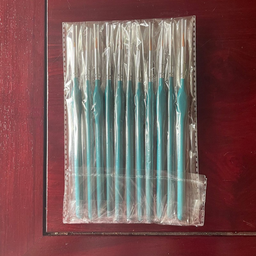 狼毫勾线笔水彩描边笔学生油画笔套装木杆多尺寸勾线笔十只装图2