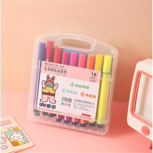 新款开学季卡通彩色水性笔可水洗大容量儿童水彩笔小学生绘画笔图1