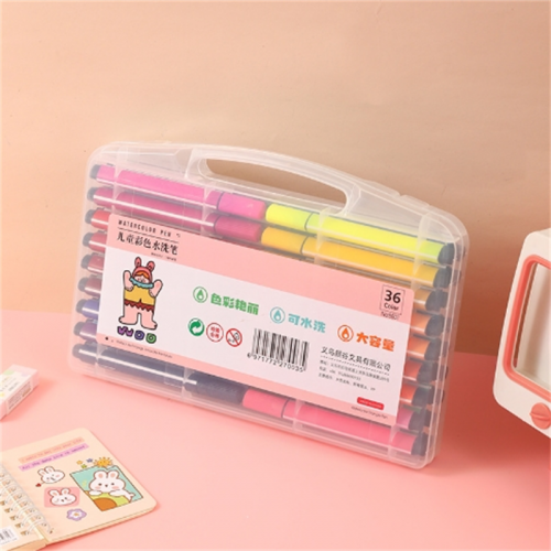 新款开学季卡通彩色水性笔可水洗大容量儿童水彩笔小学生绘画笔图4