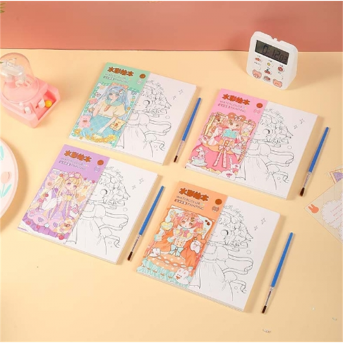 儿童卡通水彩涂色绘本幼儿园填色可爱涂鸦画册益智启蒙便携画画本图1