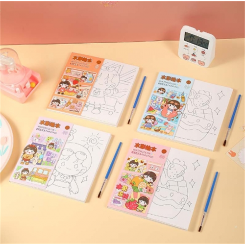 儿童卡通水彩涂色绘本幼儿园填色可爱涂鸦画册益智启蒙便携画画本图3