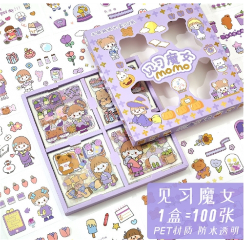 100张不重复贴纸装饰小图案套装少女心diy手账本素材贴纸LOGO图2