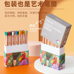 48色粗杆大三角彩色铅笔专业大师级彩铅木质绘画套装