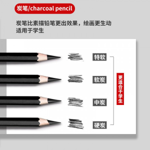 专供木制素描铅笔炭笔美术生专用素描画社速写绘画碳笔软高考素描