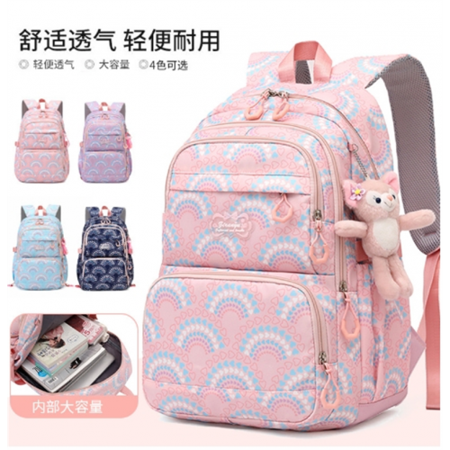 新款小学生书包女生大容量迷彩格纹2-6年级双肩包高颜值图1