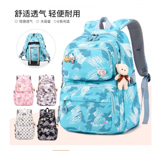 新款双肩包女新款小学生3-6年级大容量韩版轻便减负书包图1
