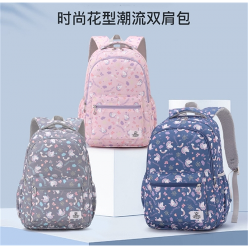 新品双肩书包中学生5-8年级女孩轻便护脊书包高颜值双肩包批发图1