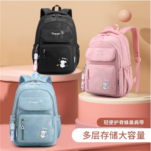 学院风书包中小学生女款双肩背包轻便护脊大容量书包图1