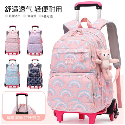 新款小学生拉杆书包女生2-5年级大容量可拆卸双肩包图1