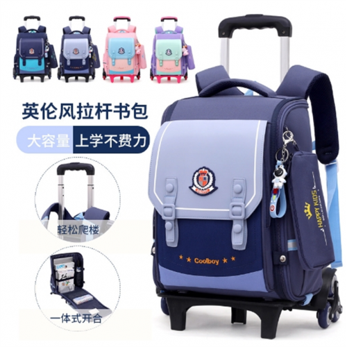 新款拉杆书包小学生2-5年级男女大容量可拆卸双肩包图1