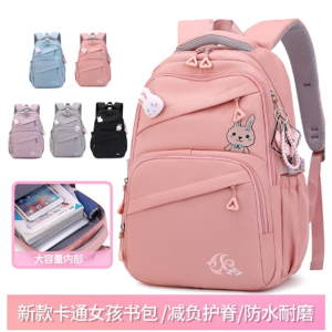 新款小学生书包女生大容量减负轻便纯色简约双肩包