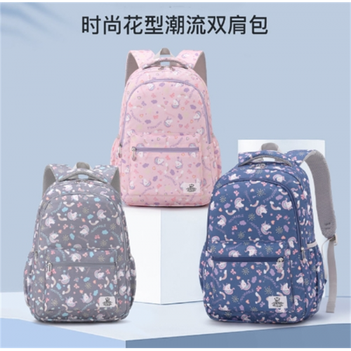 新品双肩书包中学生5-8年级女孩轻便护脊爆款图1