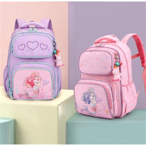 新品小学生双肩书包 1-3年级女孩时尚卡通减压护脊包