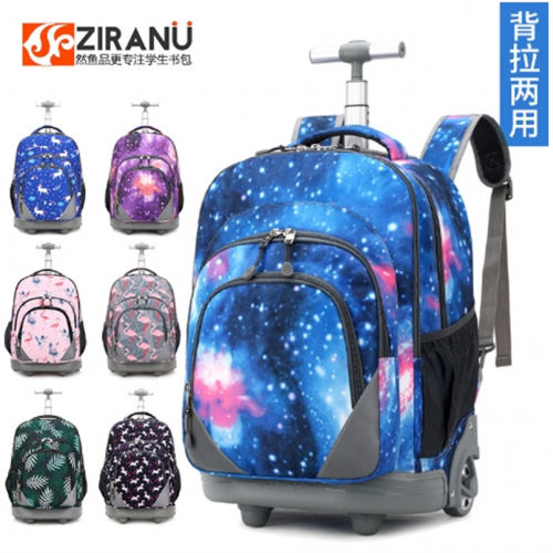 初中生小学生拉杆书包可爬楼梯男孩女大容量8-16岁中学生书包图1