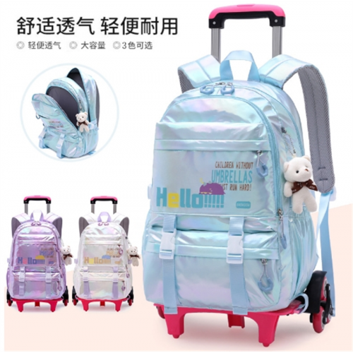 新品拉杆书包小学生3-6年级小公主时尚爆款儿童书包图1