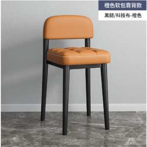 餐桌椅子靠背2023新款加厚网红轻奢高级感面包坐垫可叠放办公凳子