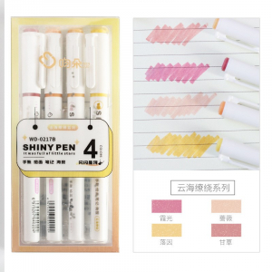 高颜值闪粉荧光笔 学生淡色系绘画涂鸦手账笔彩色重点记号标记笔