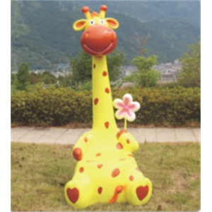 幼儿园户外游乐设施玻璃钢雕塑系列坐凳长颈鹿