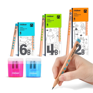 弥鹿铅笔2b学生专用4b素描笔涂卡笔6b炭笔幼儿园小学生铅笔