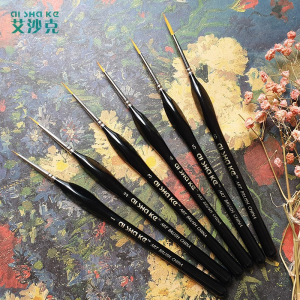 油画水粉勾线笔水彩画笔尼龙三角杆勾线画笔勾边描边手绘6支套
