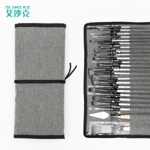 24支画笔套装帆布笔帘油画笔尼龙水粉水彩画笔