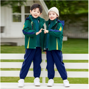 幼儿园园服小学生校服儿童冲锋衣女童套装秋冬加绒男童三件套班服
