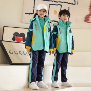 小学生冲锋衣校服秋冬季加绒保暖儿童班服幼儿园园服春秋季三件套