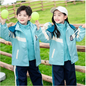 小学生校服冲锋衣三件套春秋套装少年运动服班服幼儿园园服秋冬装