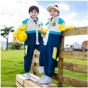 男女生冲锋衣校服套装秋冬季加绒加厚学生班服两件套冬装幼儿园服