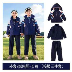 中小学生校服套装2023新款儿童班服秋冬装三件套冲锋衣运动会服装