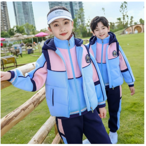 幼儿园园服秋冬装粉色加厚马甲三件套儿童班服中小学生校服套装潮