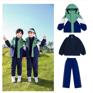 冲锋衣三件套可拆卸小学生运动风校服套装幼儿园园服儿童班服