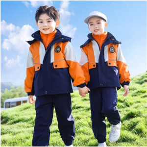 小学生校服冲锋衣三件套儿童班服秋冬季套装幼儿园园服加厚春秋装