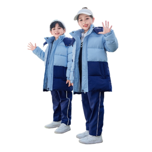 儿童秋冬季加厚加长羽绒棉衣中小学生班服新款防寒外套