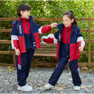 小学生冲锋衣校服秋冬季幼儿园园服儿童运动会三年级班服三件套厚