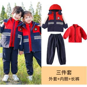 儿童冲锋衣三合一可拆卸小学生校服春秋冬装幼儿园园服班服三件套
