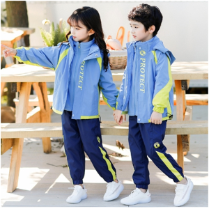 儿童班服冲锋衣校服运动套装中小学生春秋装三件套秋季