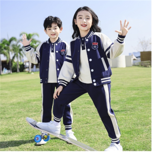英伦风校服小学生班服春秋装四件套儿童棒球服运动套装幼儿园园服
